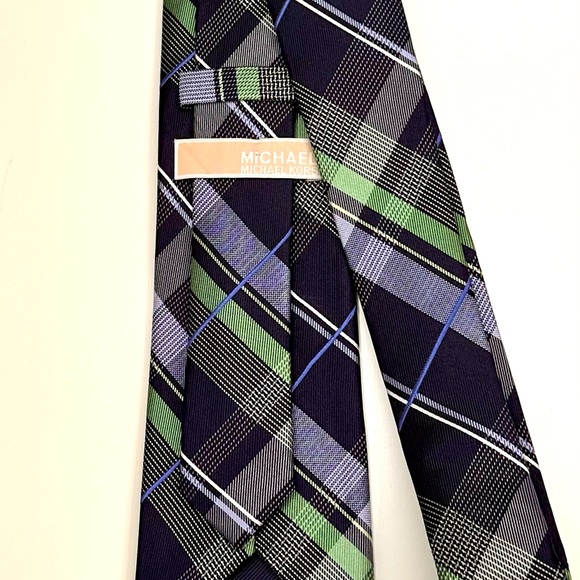 Michael Kors MEN'S TIE BLUE AND GREEN/STRIPED WIDTH: 3" LENGTH: 58" SLIM - Picture 6 of 8